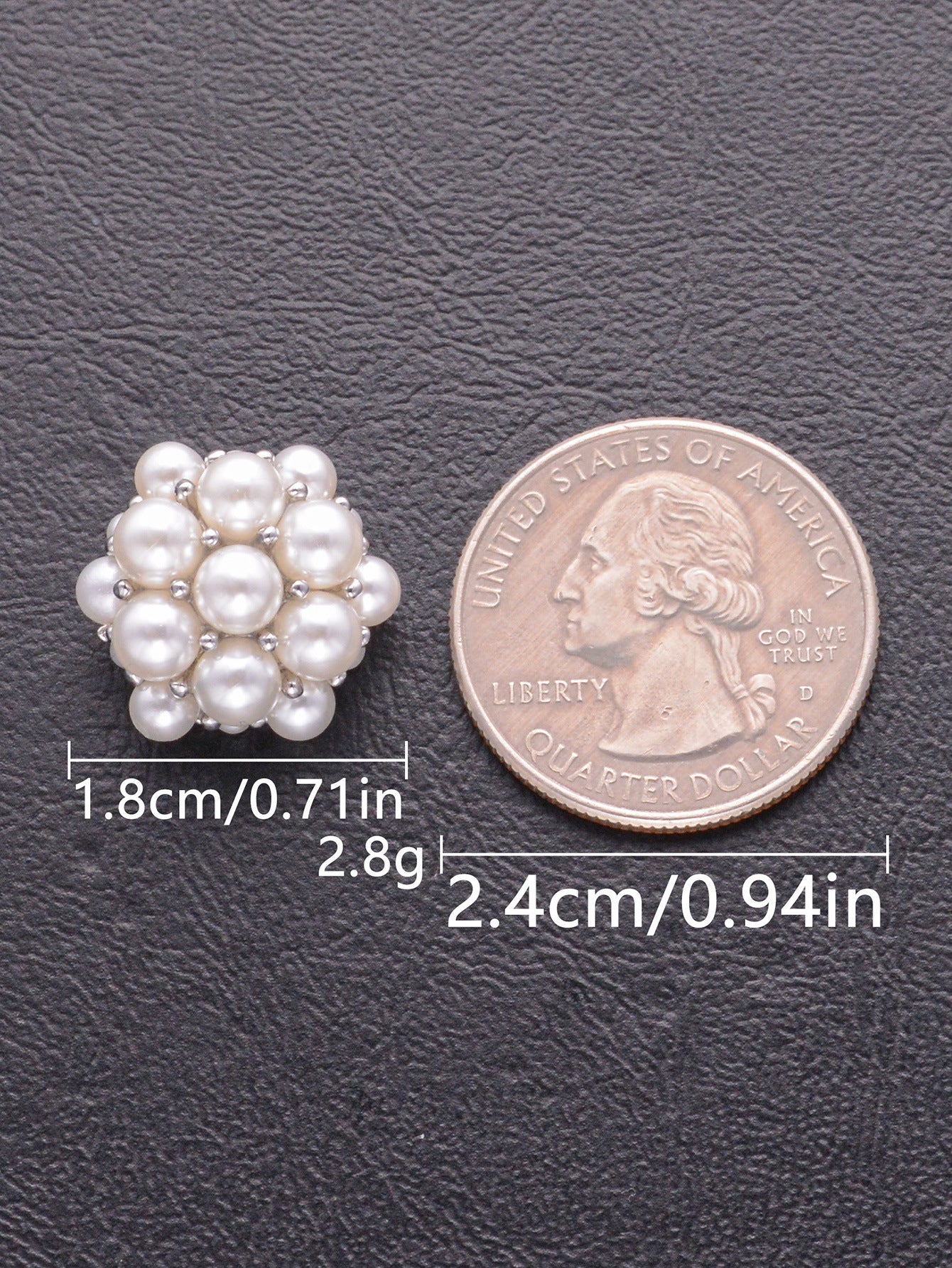 Floral 3D Pearl Hand-Sewing Decorative Metal Buttons 10 Pack