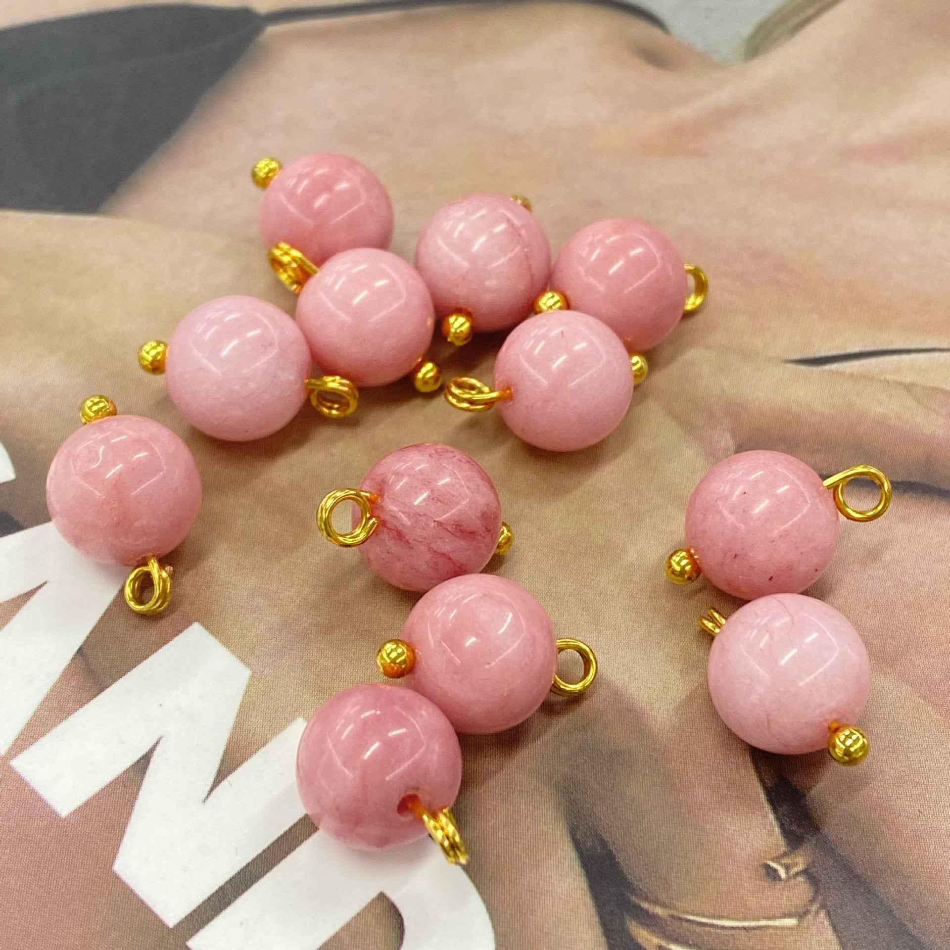 10mm Chinese Style Natural Jade Stone Buttons 20pcs