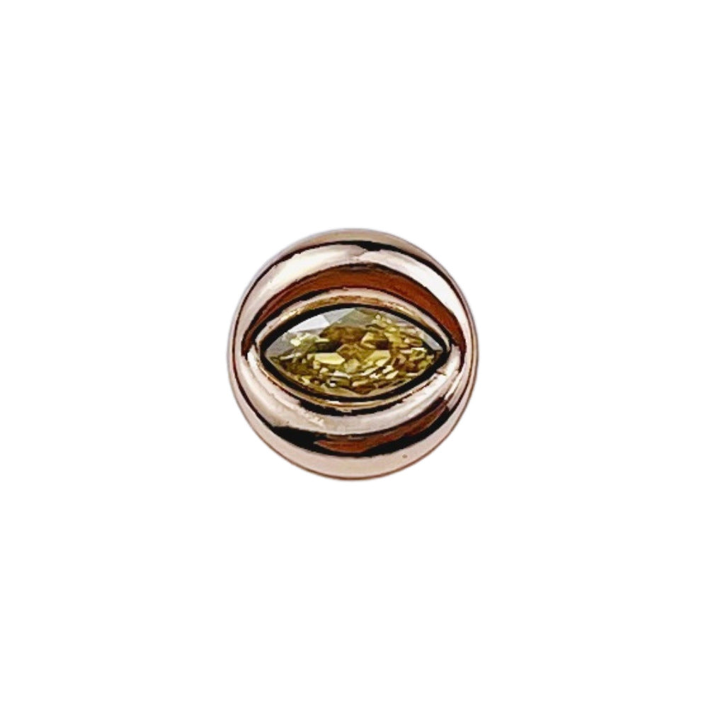 11mm Evil Eye Thin Eye Zircon Metal Button for Women Blouses 20pcs