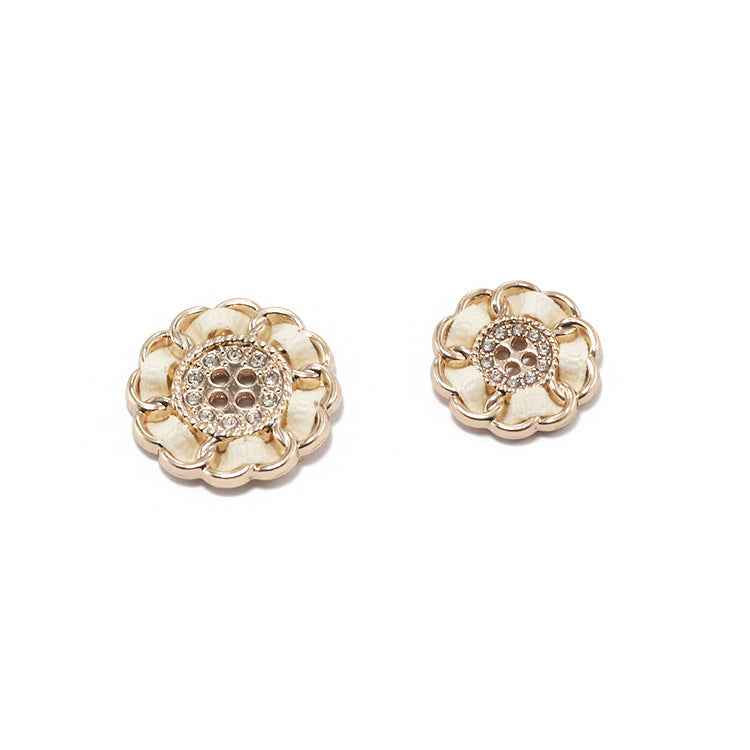 Gold 4-Hole Floral Metal Cord Buttons Decorative Sewing Buttons 20pcs