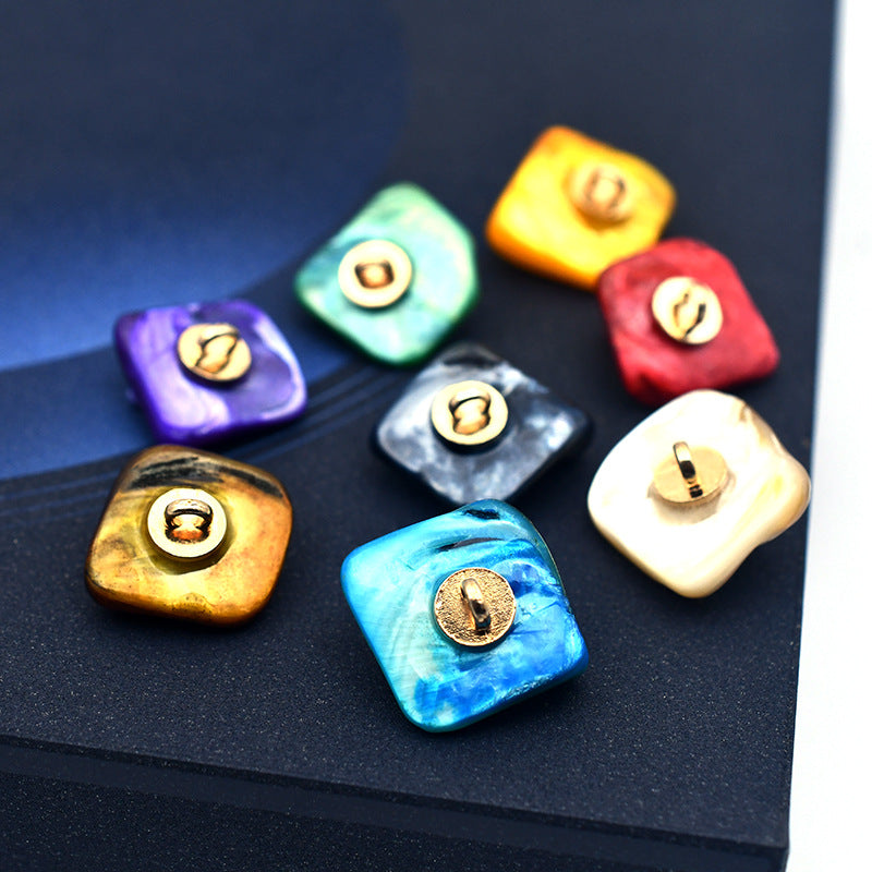 20mm Irregular Shell Buttons with Metal Shank 8 Colors 40 Pack