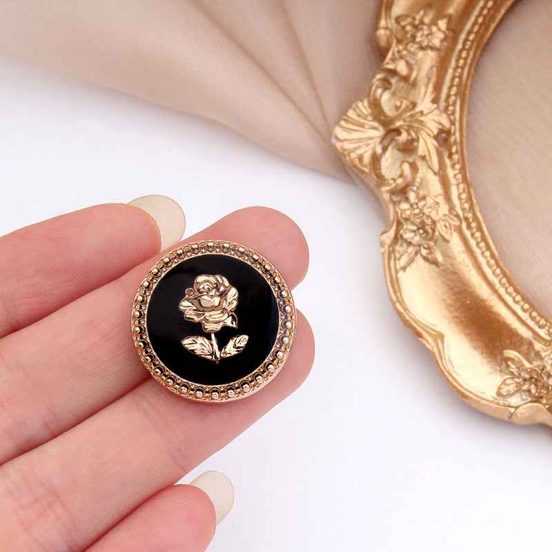 24-Pack 15/18/20/23mm Round Metal Sewing Rose Shank Buttons Set