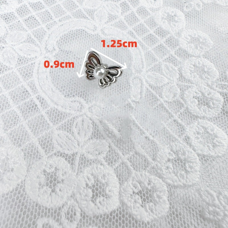 12.5MM Gold/Silver Butterfly Pearl Metal Shank Buttons 20pcs