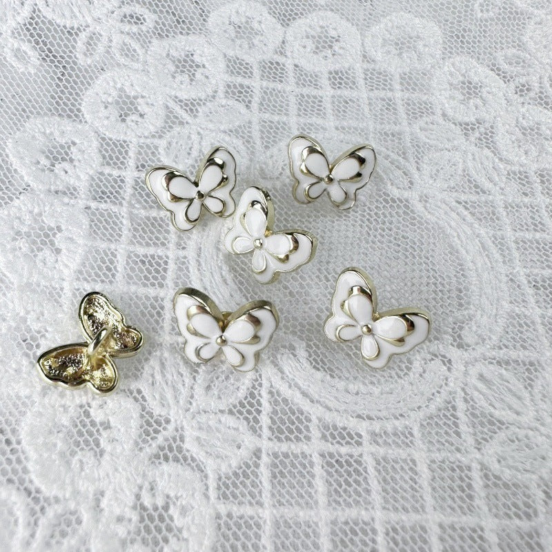 12MM Black/White Butterfly Metal Buttons for Women's Knit Cardigans