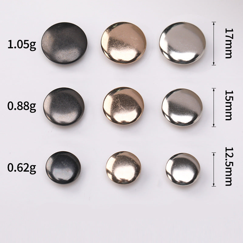 603 Copper Thin Curved Metal Snap Buttons – 20 Set for Down Jackets