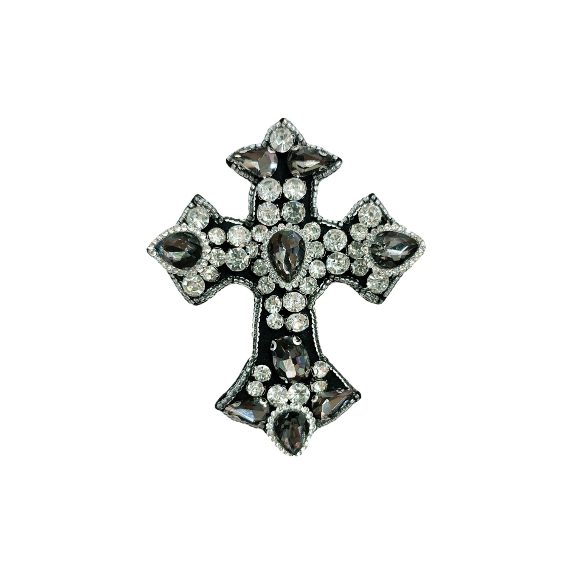 Pärlad Vintage Kors Applikation Strass-utsmyckad 3D Patch 5 Pack