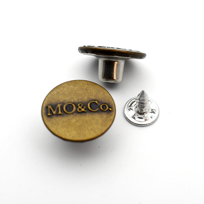 Hollow Round Metal Shank Stud Buttons for Denim Clothing 21 Pack