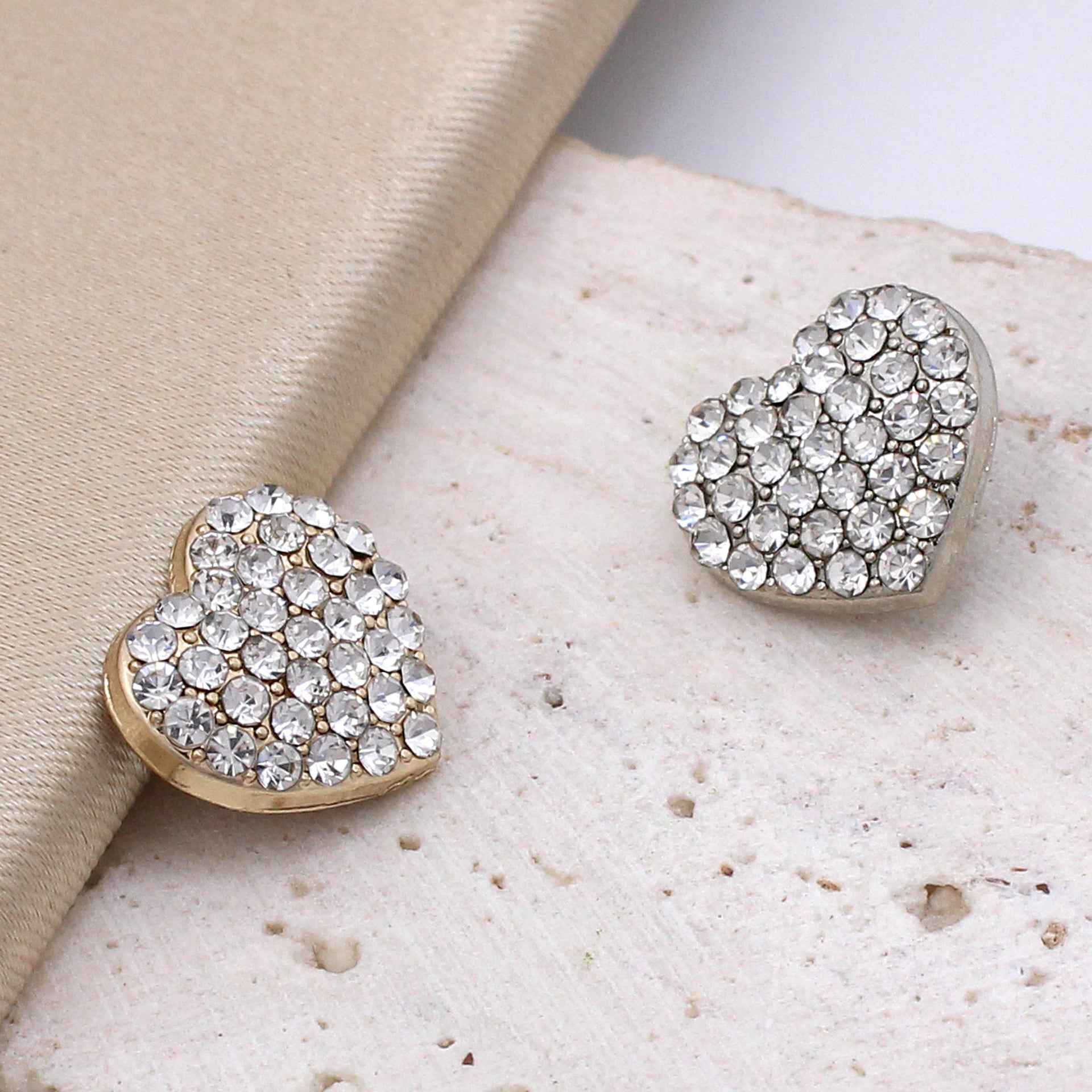 All-Pearl Rhinestone Heart-Shaped Buttons for Sewing & Crafts 20pcs