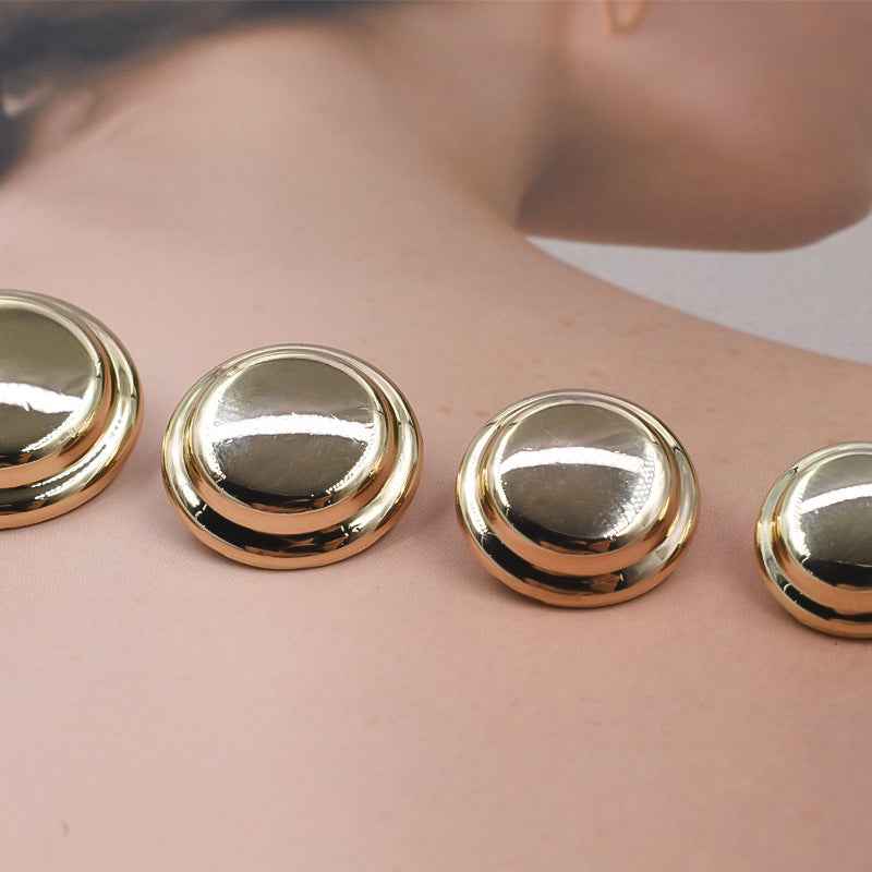 15/18/20/23mm French Riviera Solid Gold Metal Shank Buttons 24 Pack
