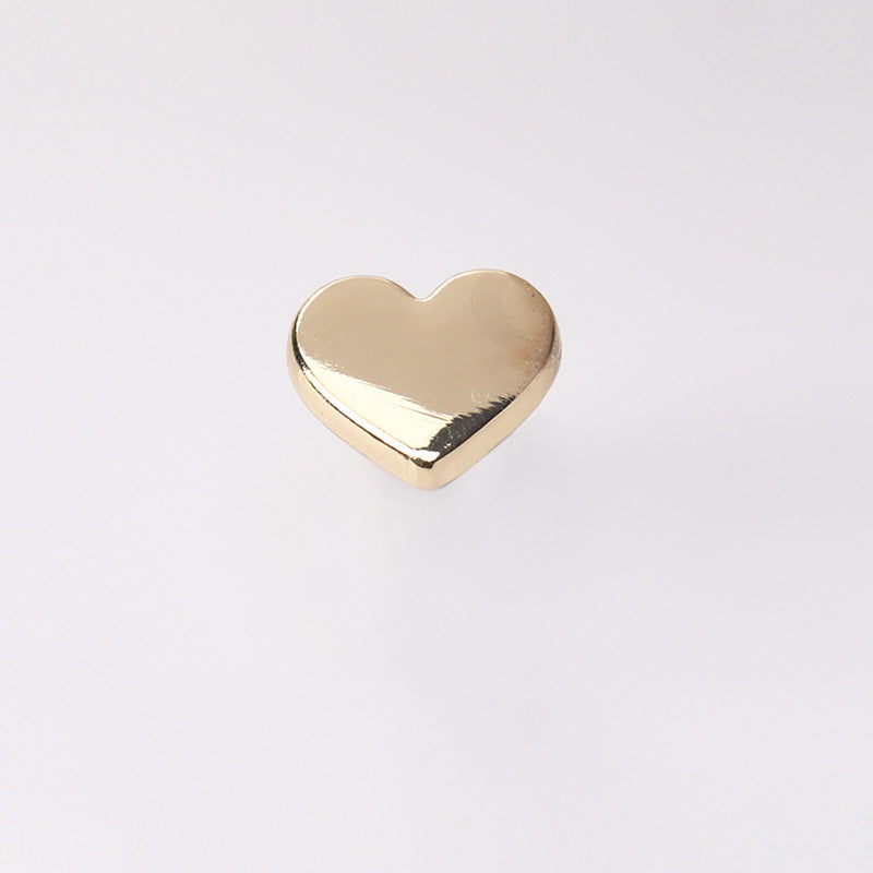 Heart Shape Metal Shank Buttons 10.5mm Set of 40 – Light Gold & Nickel