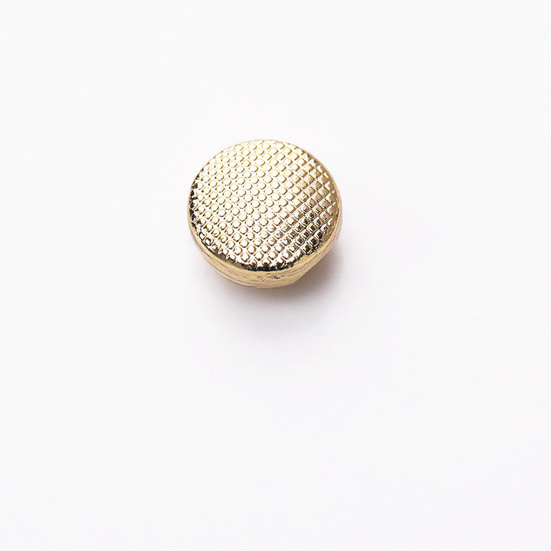 40pcs Gold Flat Round Dotted Metal Shank Buttons - 8mm