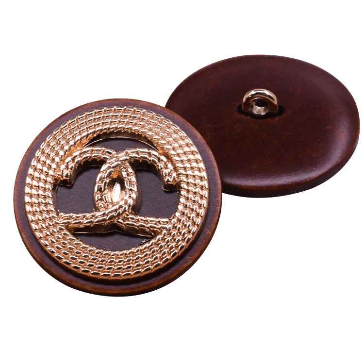 18/23/25mm Brown Resin-Metal Shank Buttons for Cardigans Knitwear