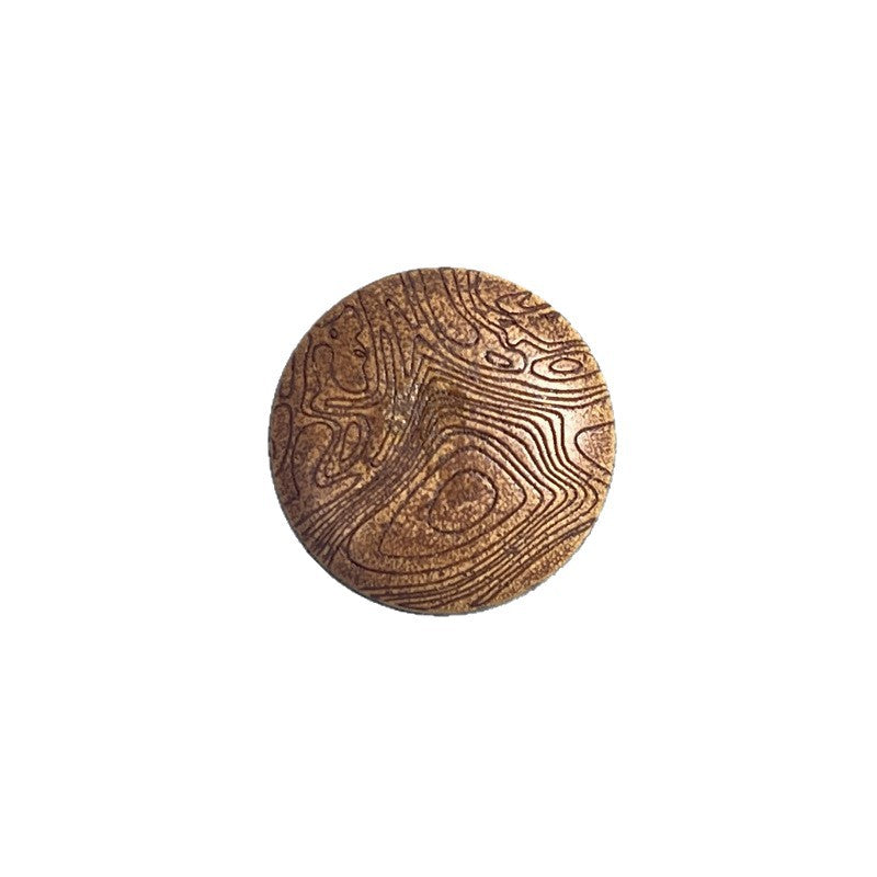 Vintage Mushroom Grain Natural Wood Round Shank Buttons 30PCS