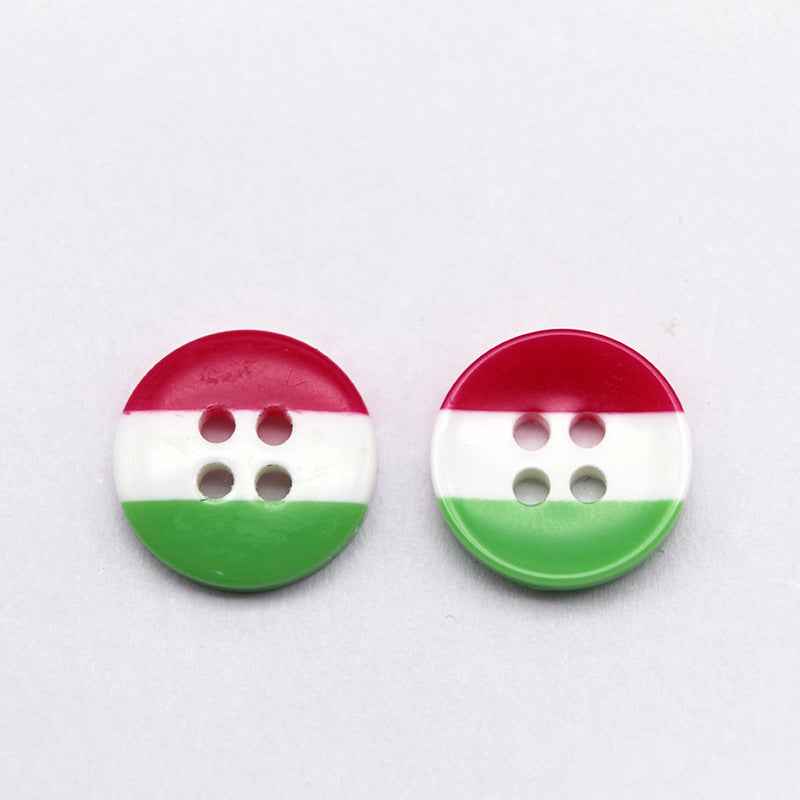 11.5/15mm Round Rainbow Striped Resin Buttons for Baby Clothing 100pcs