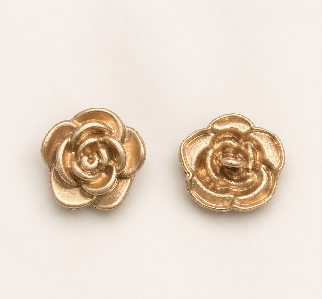 Vintage Sand Gold Rose Flower Metal Shank Buttons – 30PCS