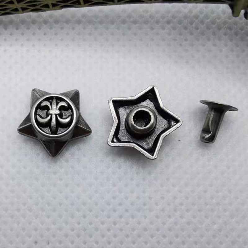 Vintage Silver Star Studs – Punk Rock Spikes 55 Pack(11 Styles)