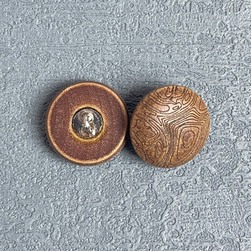 Vintage Mushroom Grain Natural Wood Round Shank Buttons 30PCS