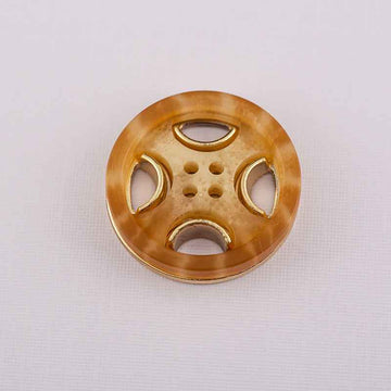 Black/Beige/Brown Round 4-Hole Resin-Metal Coat Buttons 30 Pack