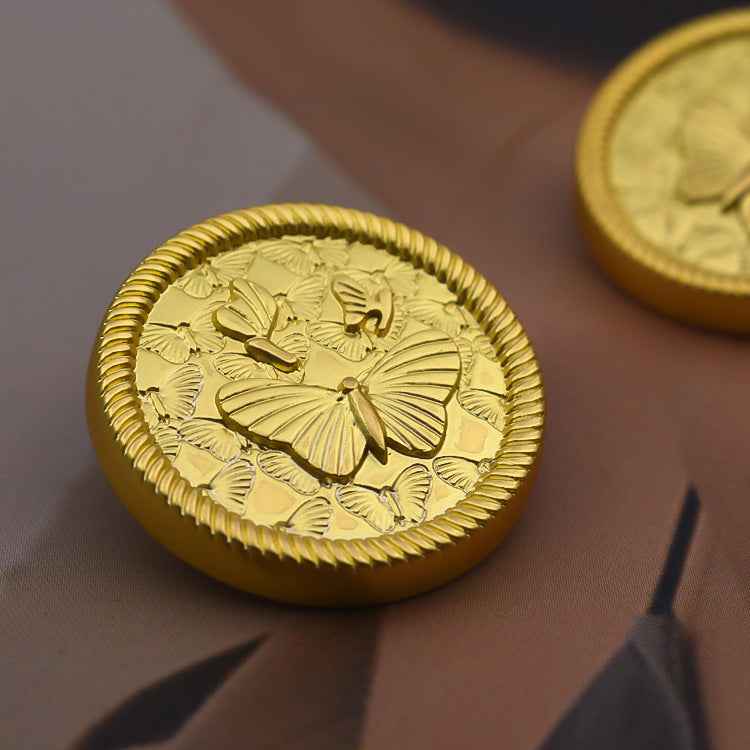 Round Vintage 3D Butterfly Embossed Metal Buttons 20pcs