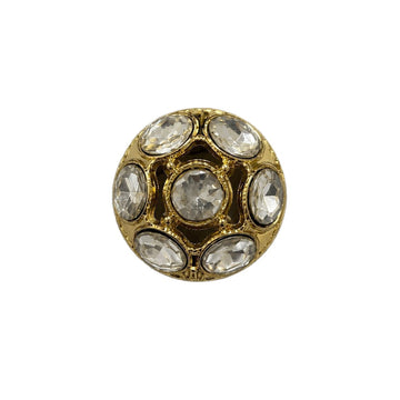 Gold Domed Hollow Rhinestone Metal Shank Buttons – 12pcs