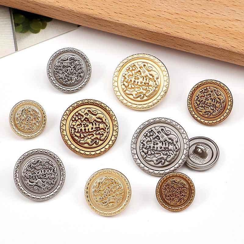 3/4 Inch Double Horse Wave Metal Coat Buttons 20pcs
