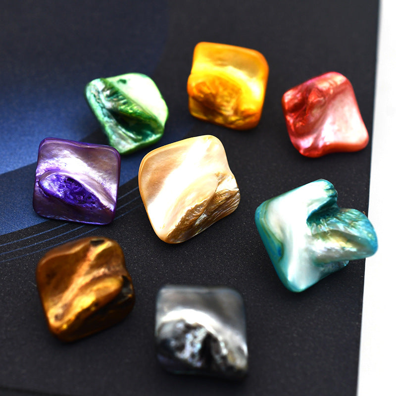 20mm Irregular Shell Buttons with Metal Shank 8 Colors 40 Pack