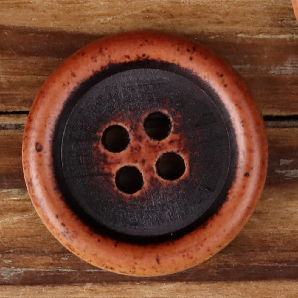 Dopamine Color Series Round 4-Hole Wood Buttons – Set of 30
