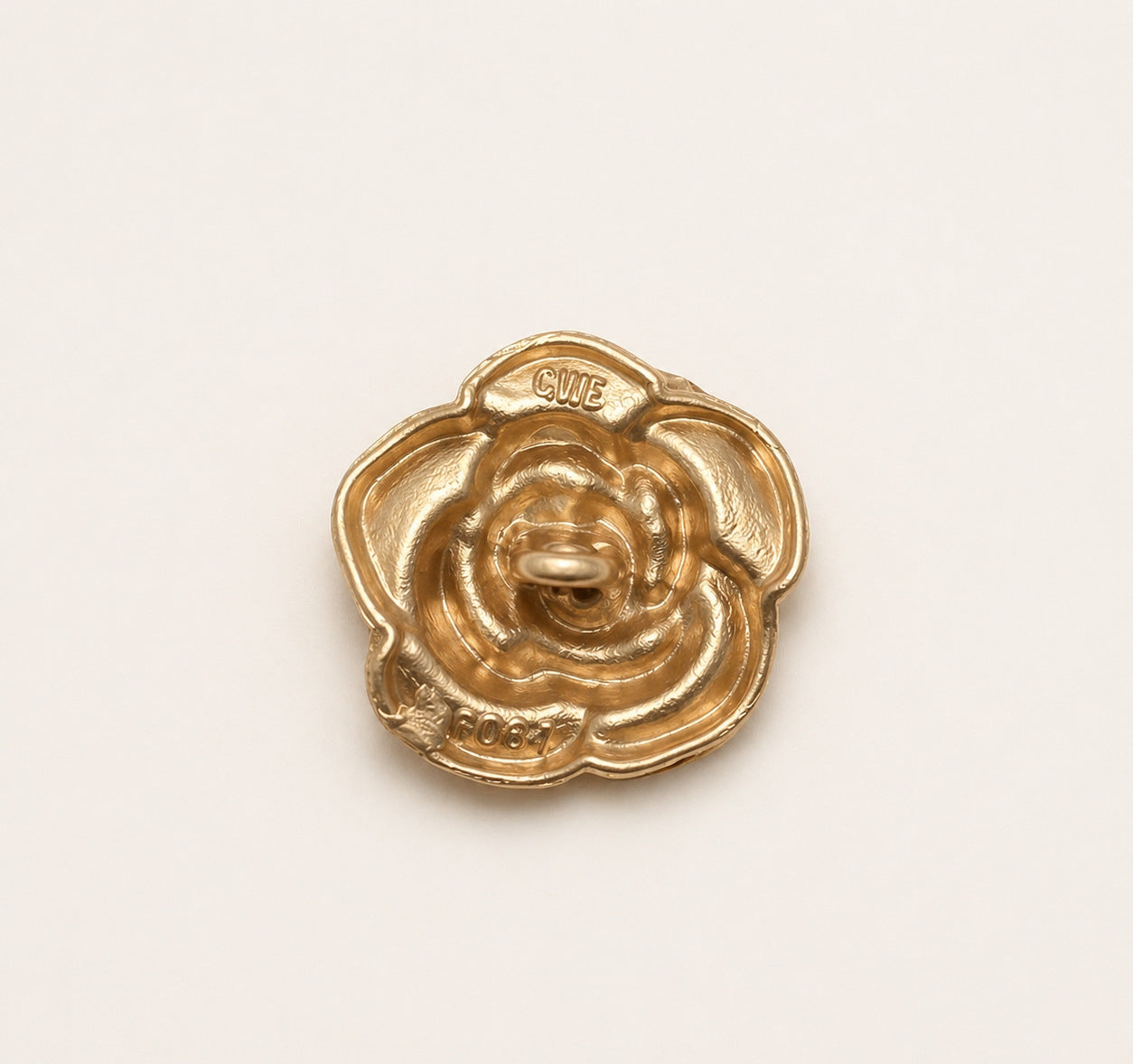 Vintage Sand Gold Rose Flower Metal Shank Buttons – 30PCS