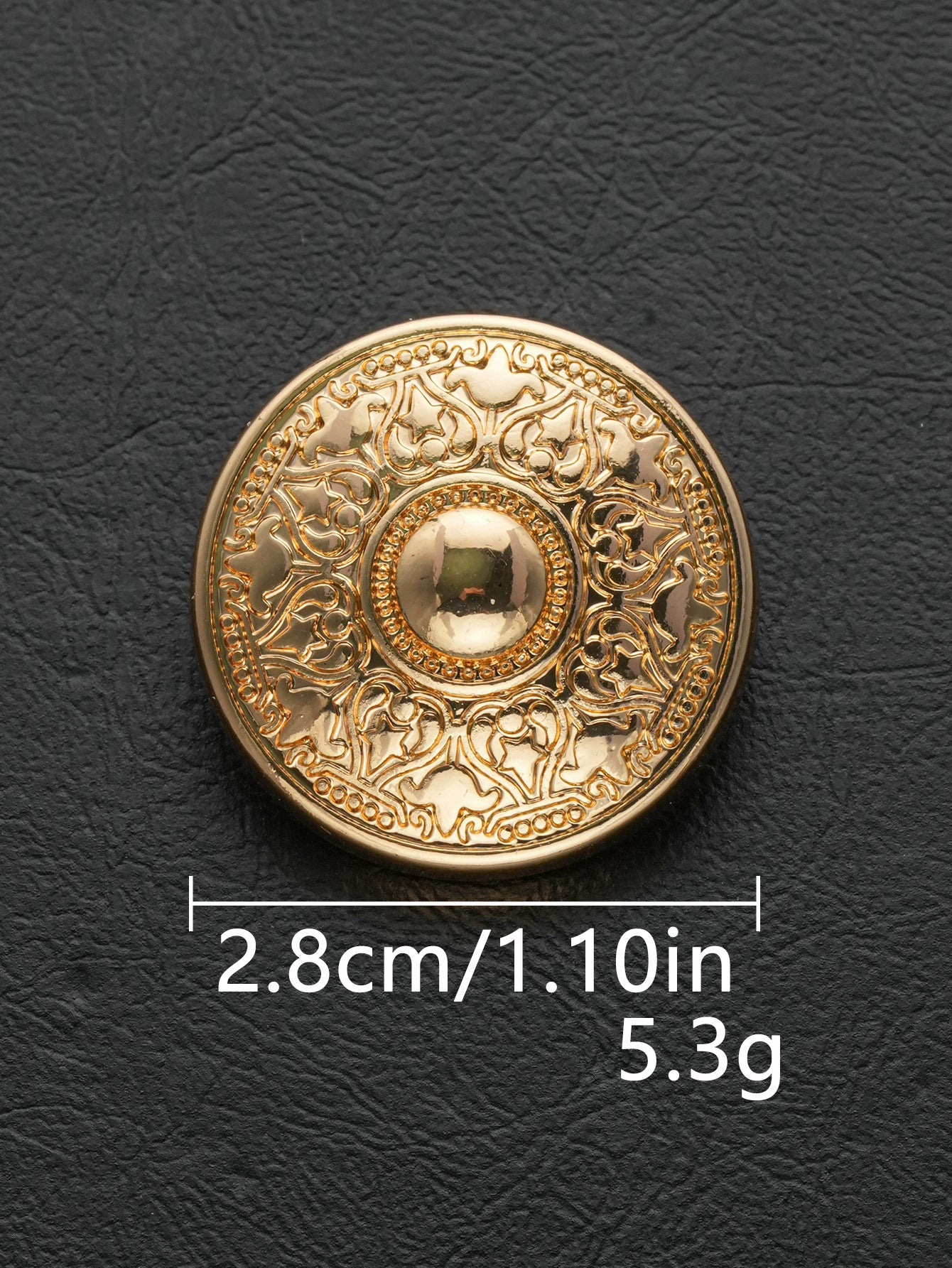 Vintage British Style Round Metal Shank Buttons 30-Piece