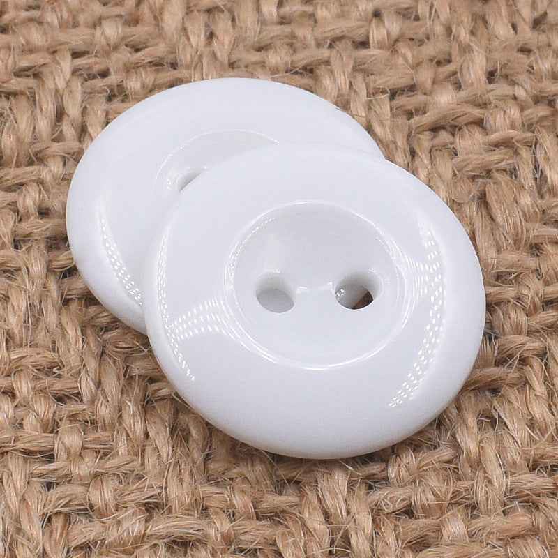 Round 2-Hole Black White Resin Buttons for Universal Uniform 100 Pack