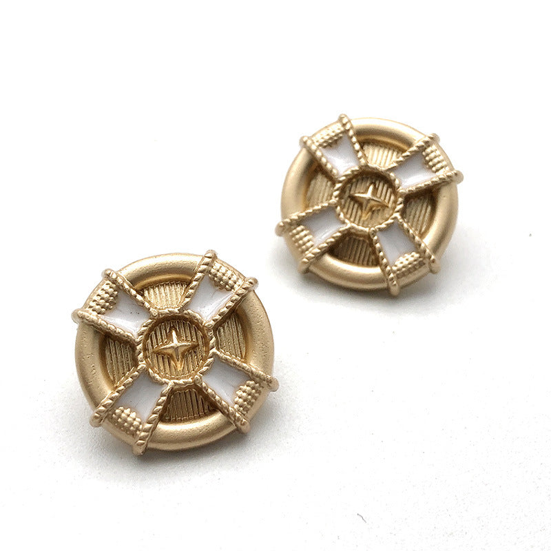 17mm Arany Kerek Négy-Szirom Virág Fém Gombok 20db