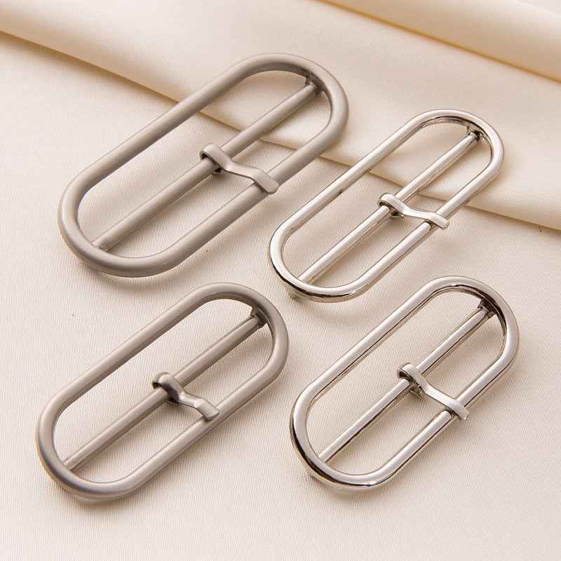 30-60mm Oval Center Bar Belt Buckles - Adjustable Metal Clasps 20pcs