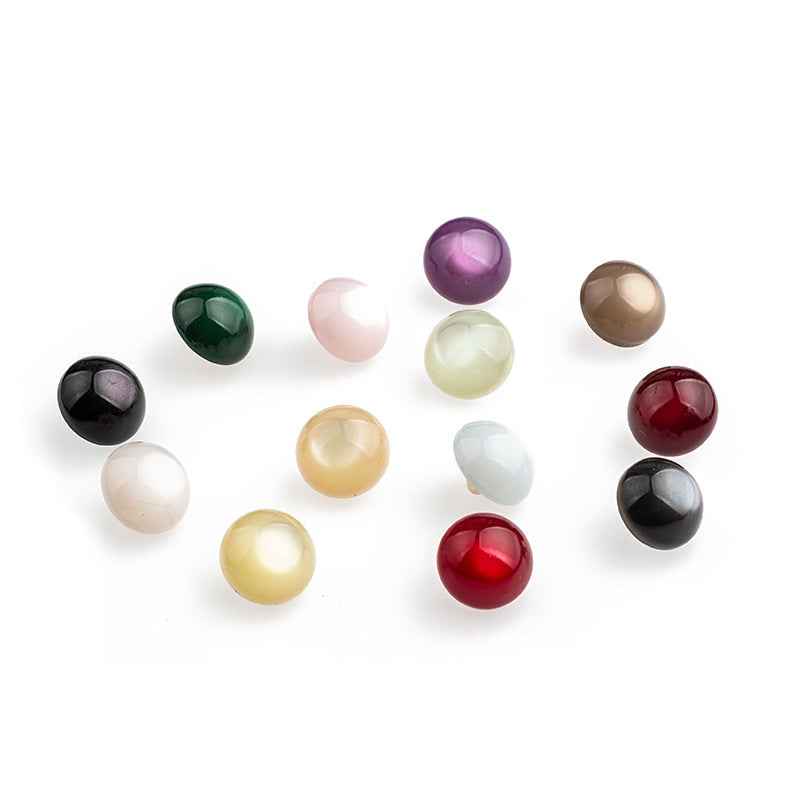 11.5mm Colorful Iridescent Ripple Mushroom Resin Alloy Buttons 130pcs