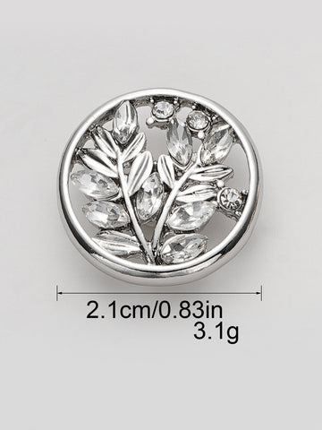21mm Round Hollow Crystal Glass Flower Metal Shank Buttons 10 Pack