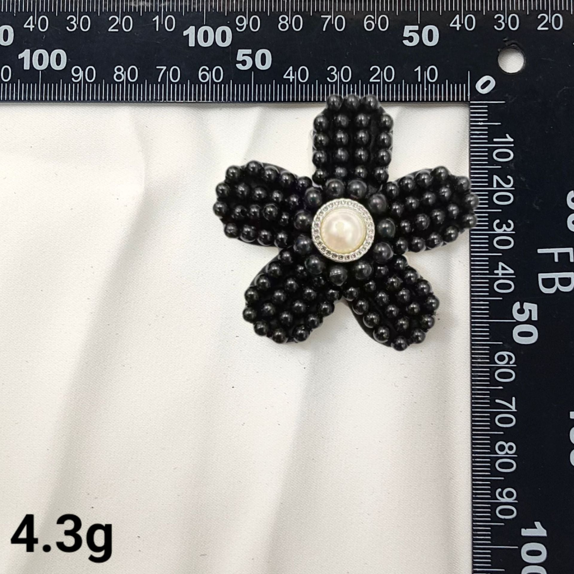 Black and White Pearl Flower and Butterfly Embroidered Patches 12 Pack