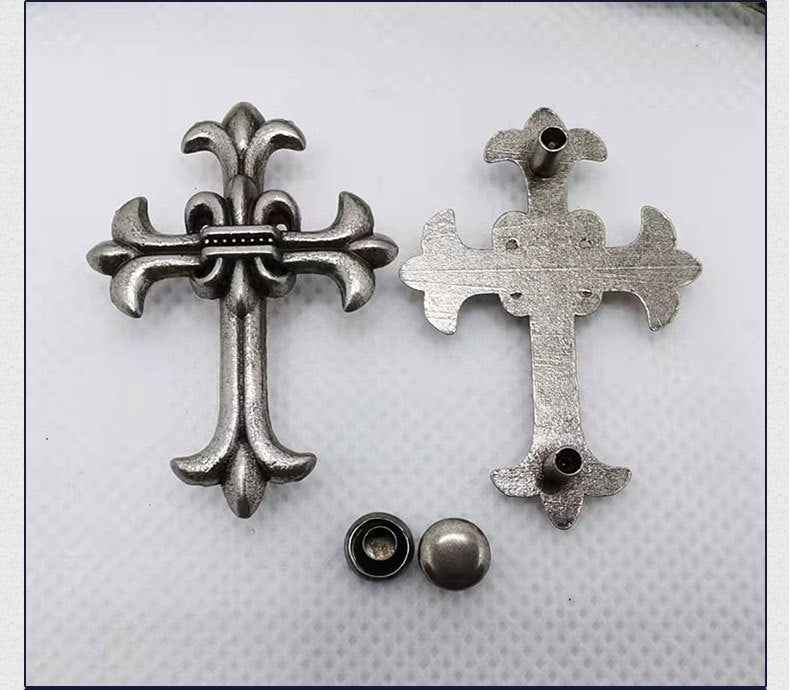 Vintage Silver Alloy Cross Rivets Gothic Punk Studs 30 Pack(3 Styles)