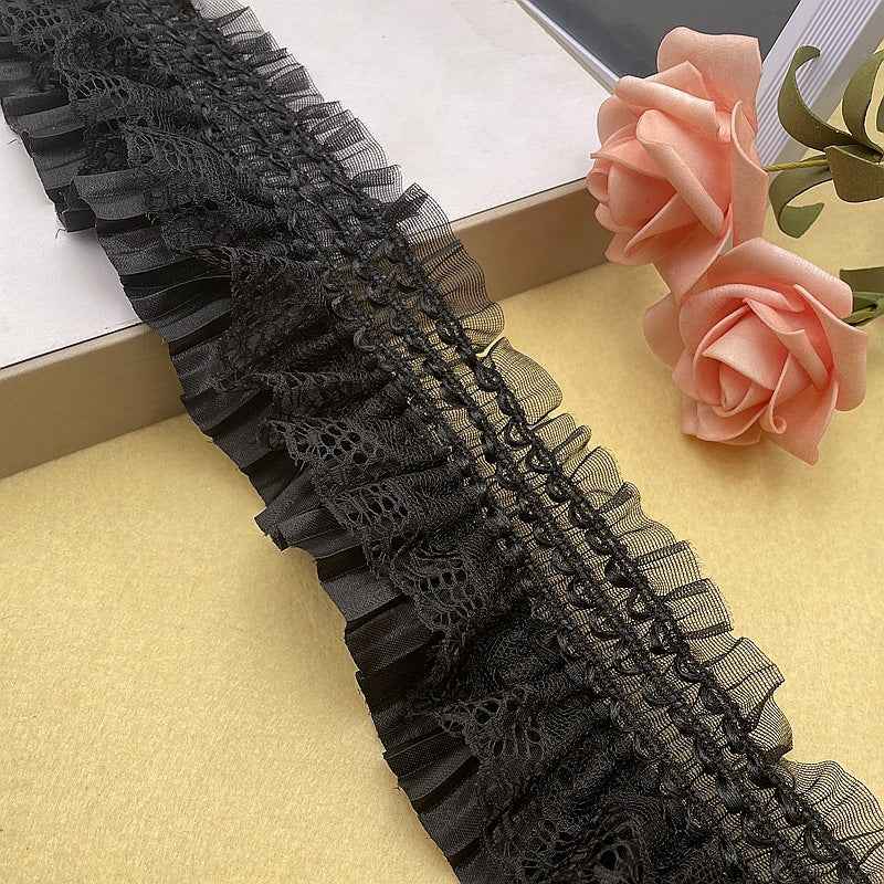 7.5cm Spandex Satin Lace Ruffle Trim for Lolita Dresses – 10 Yards