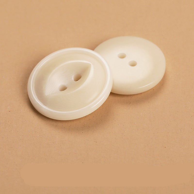 Round Fruit 2-Hole Buttons Set of 20 – Black Beige Brown Natural