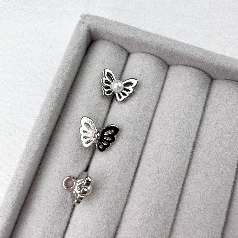 12.5MM Gold/Silver Butterfly Pearl Metal Shank Buttons 20pcs