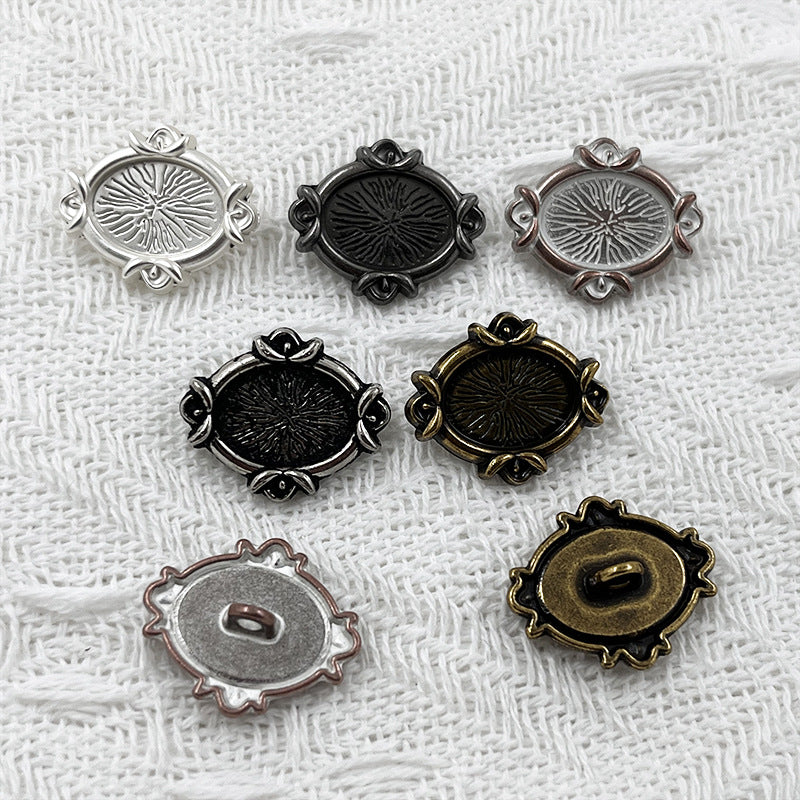 22mm Oval Metal Shank Buttons for Coats and Jackets 100 Pack(5 Colors)