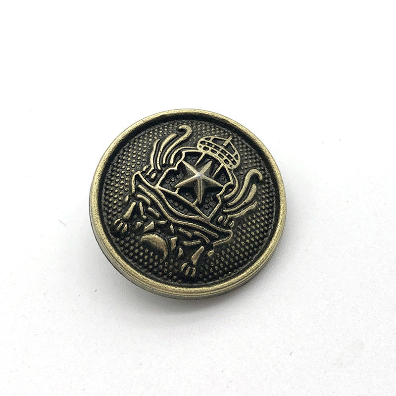 18mm Vintage Bronze Round Metal Shank Coat Buttons 30pcs