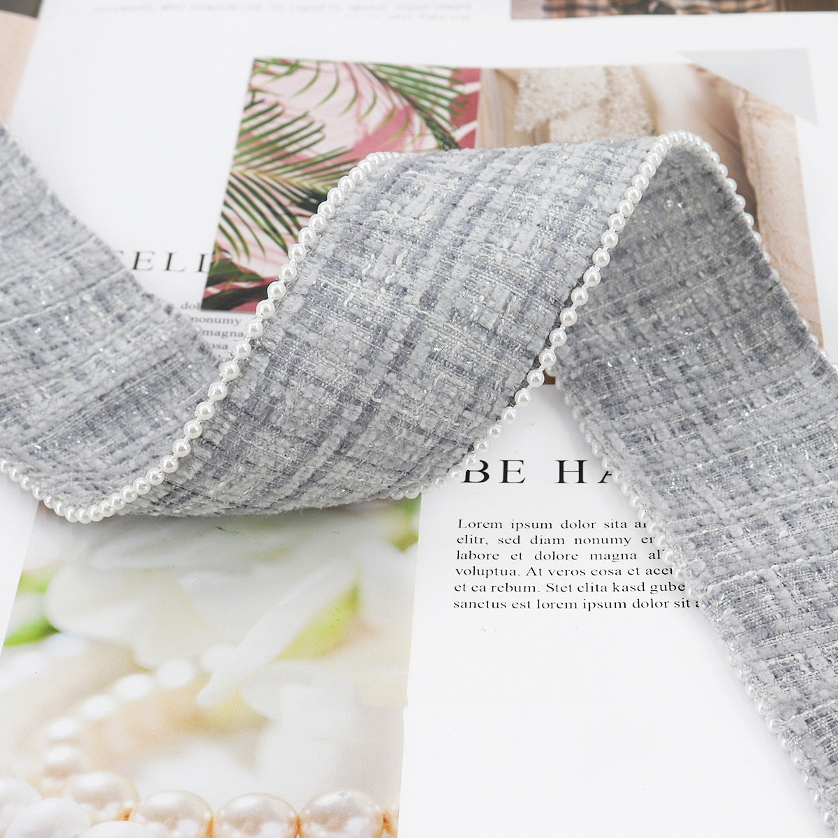 38 mm Ruudullinen Flanelliraita Helmireunalla 5 Yards