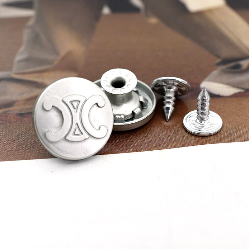 Hollow Round Metal Shank Stud Buttons for Denim Clothing 21 Pack
