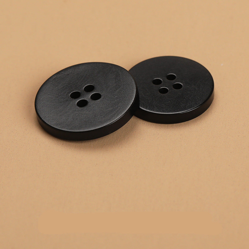 Natural Fruit Shell Flat 4-Hole Buttons Set of 20 – Black Beige Coffee
