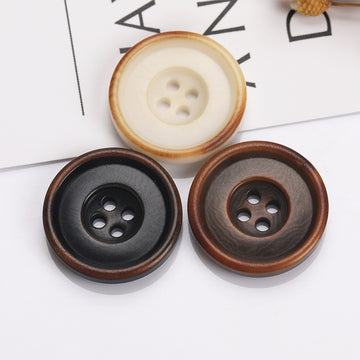 Nature Round Two-Tone 4-Hole Sewing Buttons – 20Pcs