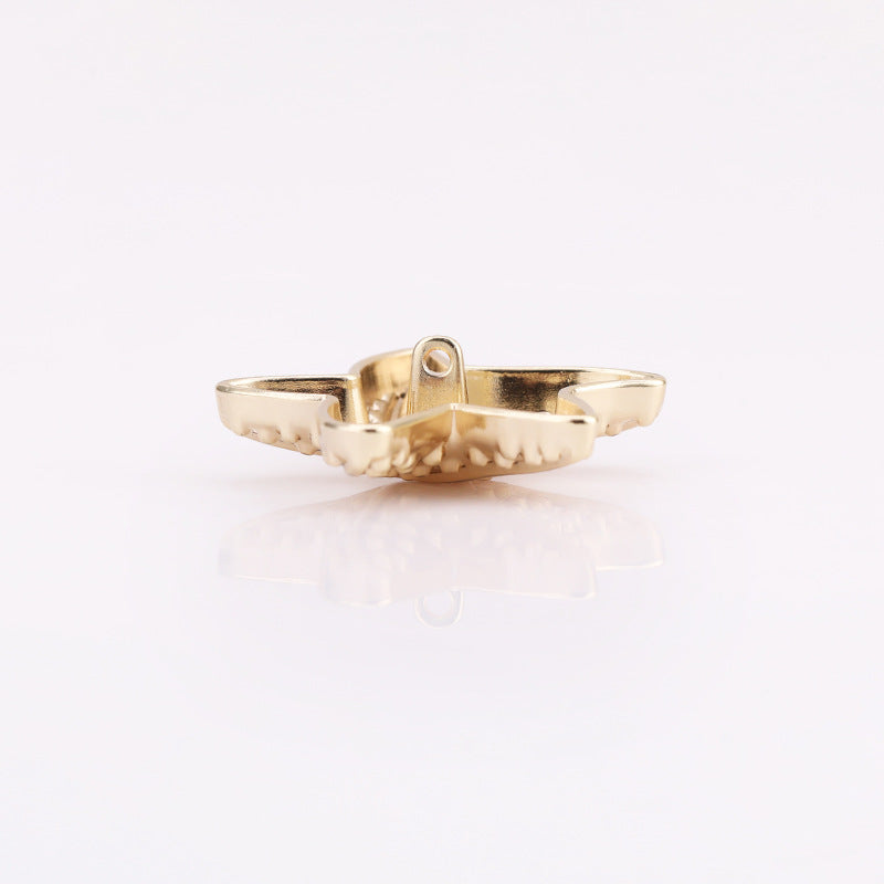 Puffy Starfish Metal Shank Buttons Set of 20 – Light Gold & Nickel