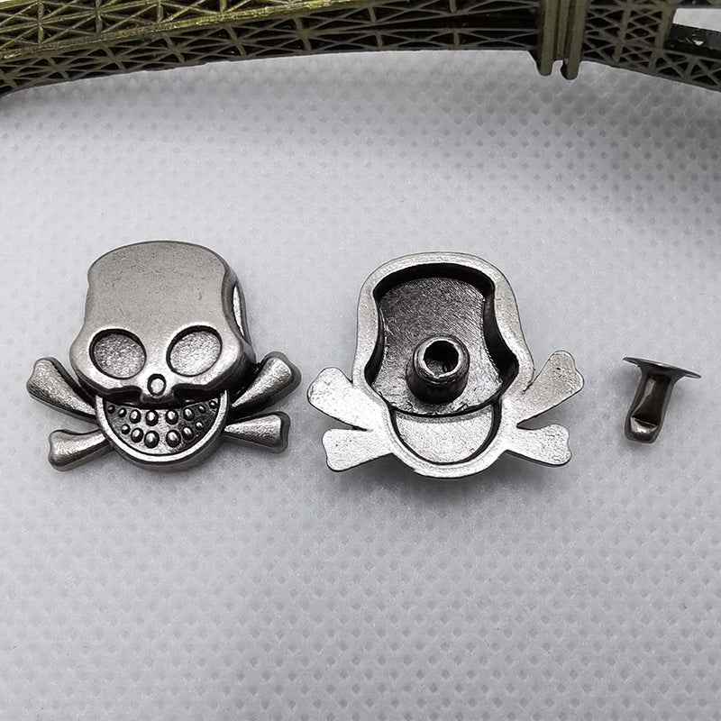 Gothic Punk Zinc Alloy Skull Rivets Vintage Silver 42 Pack(7 Styles)
