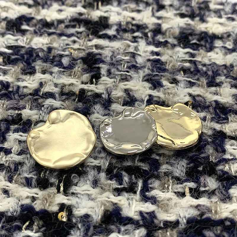 18mm/21mm/23mm Slim Irregular Metal Hand-Sewn Buttons 48 Pack(3 Colors)