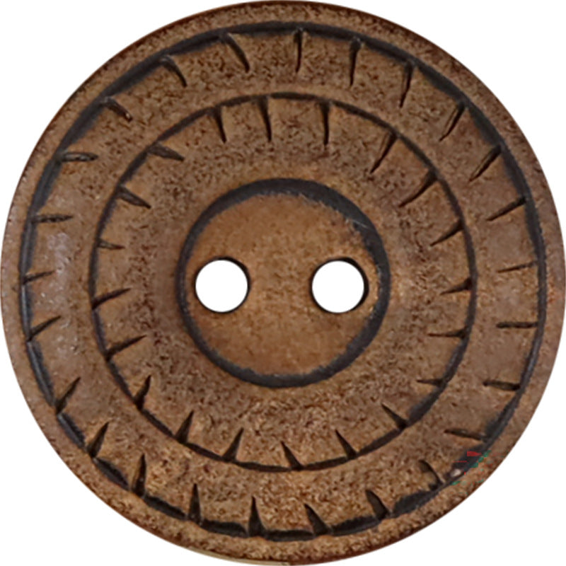 Black Scorched Round Natural Horn Buttons 2-Hole | Pack of 20
