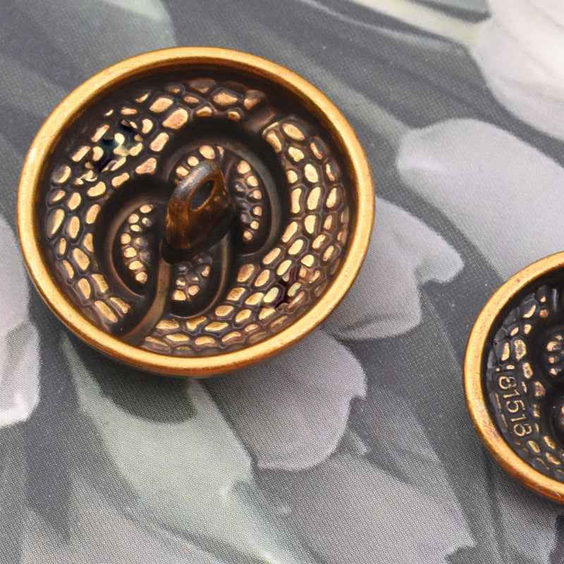 Round Antique Gold Ladylike Metal Shank Buttons for Coat 24 Pack